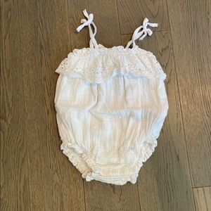 Baby Gap white eyelet ruffle bodysuit